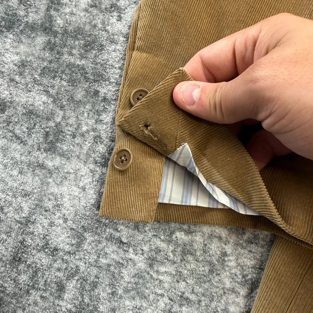 Barneys New York Corduroy Blazer Jacket Mens 42L Brown Sport Coat Academia Italy